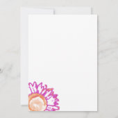 Pink Neon Flower Birthday Party Kaart (Achterkant)