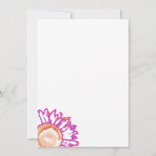 Pink Neon Flower Birthday Party Kaart (Achterkant)