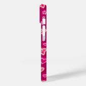 Pink Neon Hearts and Stars iPhone Case (Achterkant / Links)