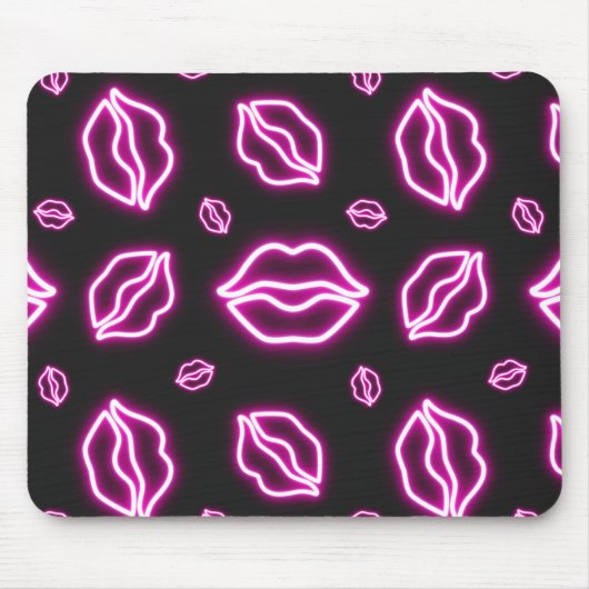 Pink Neon Kiss Muismat (Voorkant)