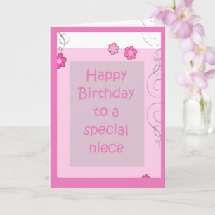 Pink Niece Daisy Birthday Kaart