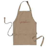 Pink Nom de script personnalisé tablier adulte