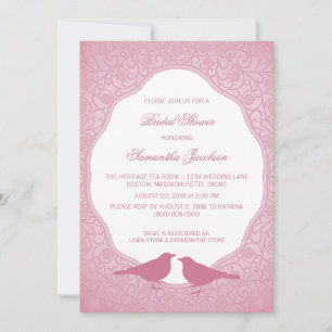 Pink Nouveau Floral Lijst Vrijgezellenfeest Uitnod Kaart