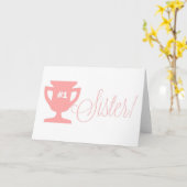 Pink Numéro Un Soeur Trophée Bonne Carte Anniversa (Fleur jaune)