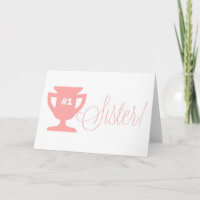 Pink Numéro Un Soeur Trophée Bonne Carte Anniversa