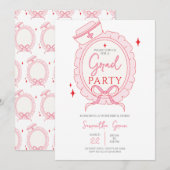 Pink Nurse Graduation Party Kaart (Voorkant / Achterkant)