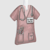 Pink Nurse medische scrubs ornament (voorkant)