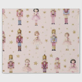 Pink Nutcracker Ballerina Christmas Cadeaupapier (Vlak)