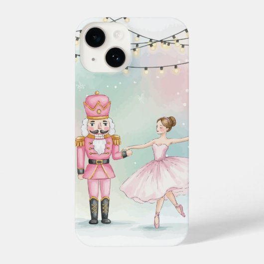 Pink Nutcracker & Ballerina  Christmas  iPhone Hoesje (Achterkant)