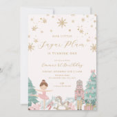 Pink Nutcracker Ballet 1st Birthday Invitation (Devant)