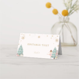 Pink Nutcracker Ballet Baby Shower Fold Place Card