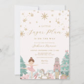 Pink Nutcracker Ballet Baby Shower Invitations Kaart (Voorkant)