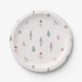 Pink Nutcracker Ballet Baby Shower Paper Plates Papieren Bordje