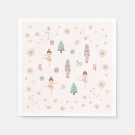 Pink Nutcracker Ballet Birthday Paper Napkins Servet