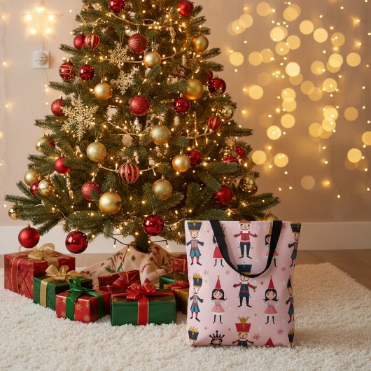 Pink Nutcracker Ballet Christmas Seamless Pattern Draagtas