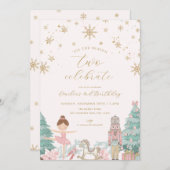 Pink Nutcracker Ballet Second Birthday Invitation (Devant / Derrière)