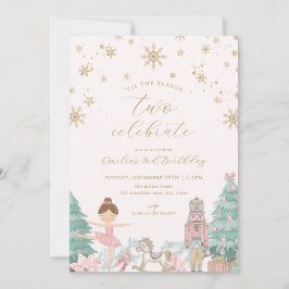 Pink Nutcracker Ballet Second Birthday Invitation Kaart