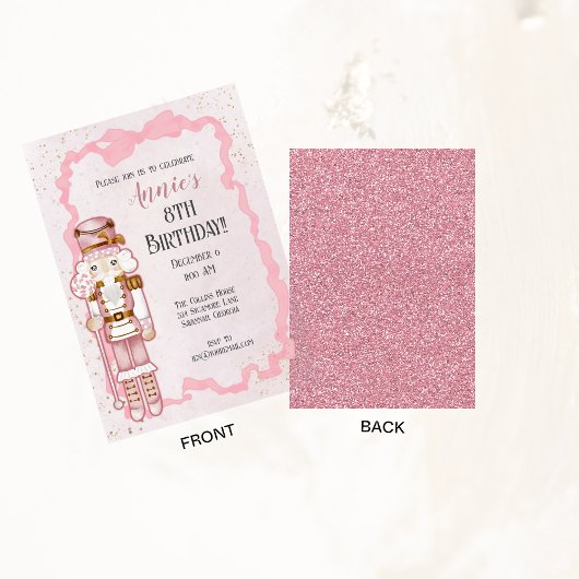 Pink Nutcracker hiver Anniversaire Fête Invitation