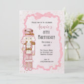 Pink Nutcracker hiver Anniversaire Fête Invitation (Debout devant)