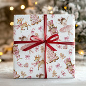 Pink Nutcracker Kids Christmas Wrapping Paper Cadeaupapier