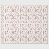 Pink Nutcracker Kids Christmas Wrapping Paper Cadeaupapier (Vlak)