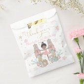 Pink Nutcracker Winter Onederland 1st Birthday Bedankzakje (Gezegeld)