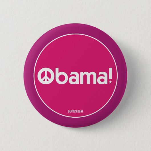 Pink Obama for Peace Button (Voorkant)