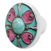 Pink October Tourmaline Birth Stone Keramische Knop (Rechts)