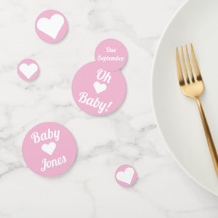 Pink Oh Baby Confetti personnalisable