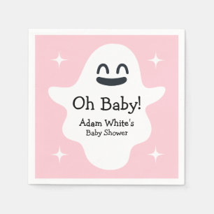 Pink Oh Baby Happy Ghost Halloween Baby shower Servet