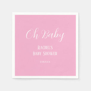 Pink Oh Baby Script Schattige Modern Girl Baby sho Servet