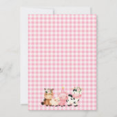 Pink Oink Baa Moo ferme Anniversaire Carte de reme (Dos)
