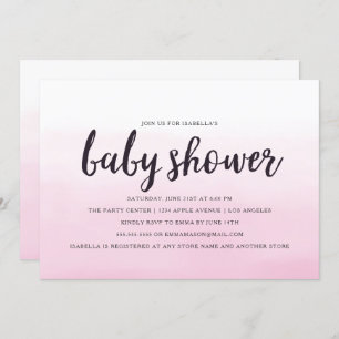 Pink Ombre Baby shower Uitnodiging