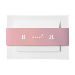 Pink Ombre Boho Minimalist Wedding  Uitnodigingen Wikkel