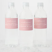 Pink Ombre Boho Minimalist Wedding Waterfles Etiket (Flessen)