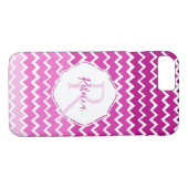 Pink Ombre Chevron coque iphone personnalisé (Dos (Horizontal))