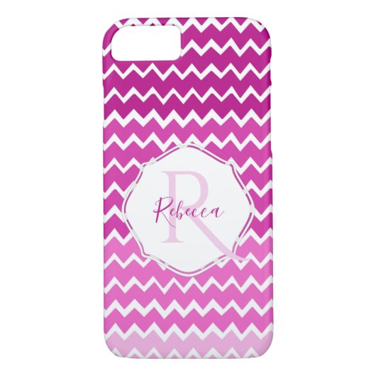 Pink Ombre Chevron coque iphone personnalisé (Dos)
