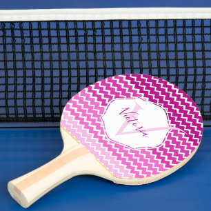 Pink Ombre Chevron Personalized Ping Pong Paddle Tafeltennisbatje