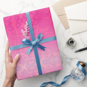 Pink Ombre Damask Cadeaupapier