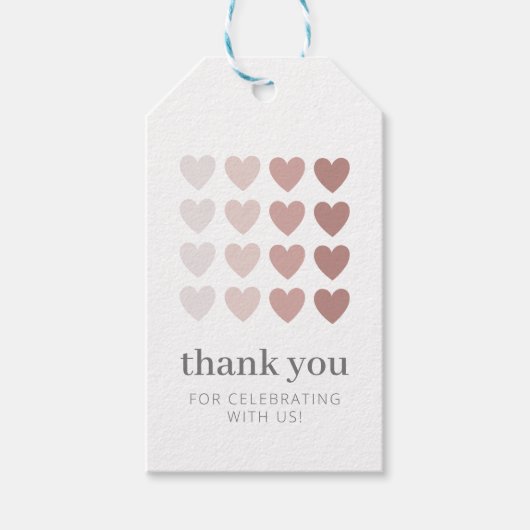 Pink Ombre Hearts Cadeaulabel (Voorkant)