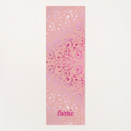 Pink Ombre Pattern Yoga Mat (Voorkant)