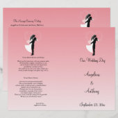 Pink Ombre Silhouette Programme de mariage formel (Devant / Derrière)