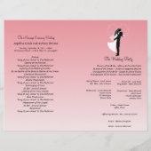 Pink Ombre Silhouette Programme de mariage formel (Dos)