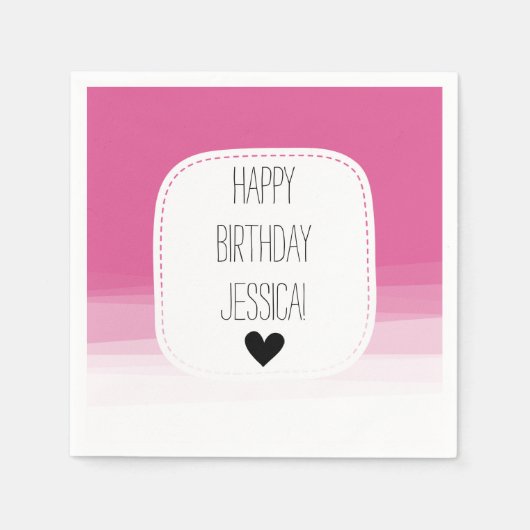 Pink Ombre Waterverf Servetten (Voorkant)