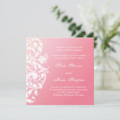 Pink Ombre Wedding Uitnodiging (Staand voorkant)