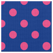 Pink On Blue Polka Dots Pattern Design Stof (Close Up)