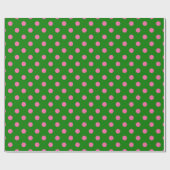 Pink On Green Polka Dots Pattern Design  Cadeaupapier (Vlak)
