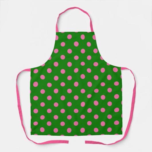 Pink On Green Polka Dots Pattern Design  Schort (Voorkant)