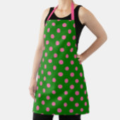 Pink On Green Polka Dots Pattern Design  Schort