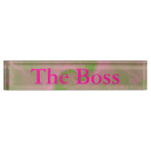Pink on Green Wispy Spirk Desk Plaque d'identifica (Devant)